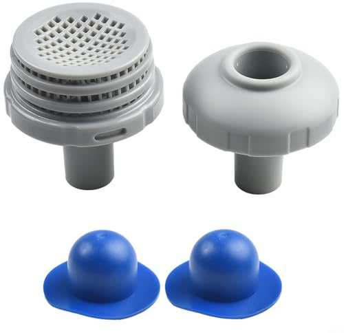 Intex-Pool-Einlass-Anschluss-Set für 32-mm-Schlauch, inklusive Siebe und Einspritzdüsen (blau)
