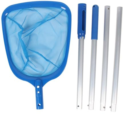 Pool Leaf Skimmer Net | Strong Detachable Griff for Quick Maintenance | Swimming Pool Maintenance Net for Hot Tubs/Spas/Fountains | 60.3in Adjustable Pole, 16.5x10.8in Nylon