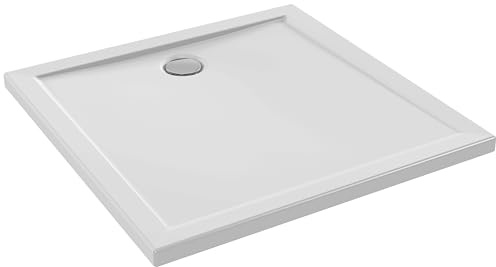 Jacob Delafon Receveur Douche Extraplat Camille 90x90 cm, Céramique, Blanc | Céramique recyclée (10%). Antidérapant PN12. Ressaut anti-débordement