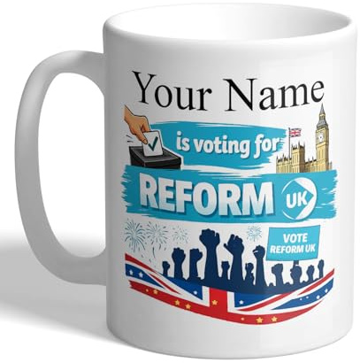 I Love Mugs - Personalised Nigel Farage Reform UK Mug - Custom Voting Gift - Ceramic Cup, Ceramic, 11fl.oz.