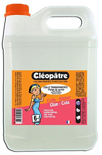 CLEOPATRE – Schoolpack Colle Transparente – 24 P’tits Pot avec Pinceau Intégré 80g + Recharge 5kg avec Pompe Doseuse – Pack Année de Colle