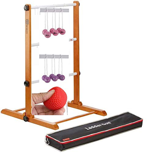 Ubergames Super Spinladder Leiter Wurfspiel mit Soft weiche Bolas, Pink Lila Hartholz