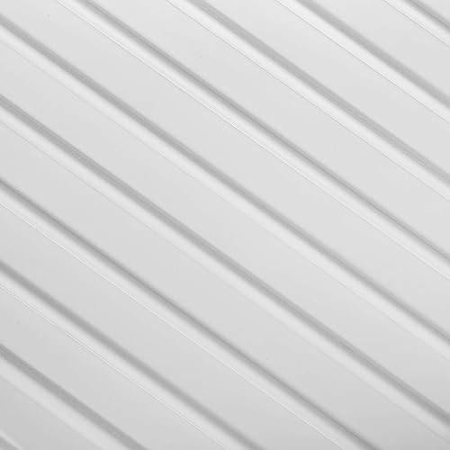 Mardom Decor L0201T Panneau à lamelles - Panneaux muraux en matériau PolyForce - Panneaux acoustiques - Revêtement mural résistant aux rayures - Lattes murales étanches - Couleur blanc - 200 x 12,1 x