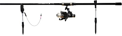 FISH-XPRO Ensemble de cannes à carpe 1-rod - Aventure de pêche tout-en-un - Fiable et complet - Prix abordable - Incl. Canne, Moulinet, Ligne, Accessoires - Pour les pêcheurs débutants et expérimentés