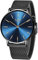 LIGE Herren-Armbanduhr, schwarz, ultradünn, Edelstahl, modisch, einfach, für Männer, Business, analog, Quarz, blau, Armband