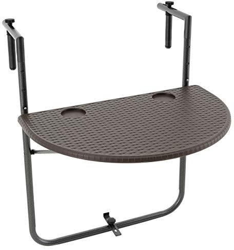 Nexos Trading Balkonhängetisch Balkontisch Wandklapptisch Hängetisch stabil klappbar 59,5 x 40 cm Farbe wählbar (Braun)