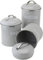 Enamel Tea Coffee Sugar Canisters Air Tight Lid Kitchen Storage Jars Pots Round Tin White,Cream,Grey,Copper (Grey)