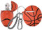 Tekcoo AirPods-Hülle, [stoßdämpfend] Zubehör-Hülle kompatibel mit Apple Airpods 1 & AirPods 2 Niedlich Mode Weiche schützende PVC Silikon Gummi Muster Haut & Schlüsselanhänger Lanyard [Basketball]