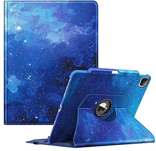 FINTIE Funda giratoria Compatible con iPad Pro de 12.9 Pulgadas (2022/2021/2020/2018, 6ª/5ª/4ª/3ª generación), Funda Protectora giratoria de 360 Grados con Soporte para lápices, Apagado y Encendido