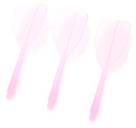 3 Stück Dartschaft und Flights, ABS Integrierter Transparenter Dartschaft & Flight Combo Standard Flights Anti Break(Rosa)