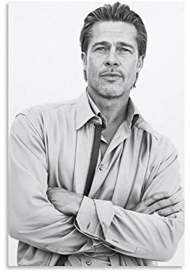 LIANGFANG Brad Pitt Sexy Handsome Art Photo Poster 2 Leinwand Wandkunst Drucke Poster Geschenke Foto Bild Malerei Poster Raumdekoration Heimdekoration 30 x 45 cm