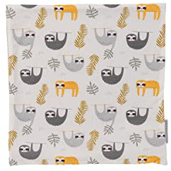 ULLENBOOM Kissenbezug 40x40 Kinder Grau-Faultiere (Made in EU) Oeko-TEX Materialien - Kopfkissenbezug aus 100% Baumwolle mit Reißverschluss, Bezug auch für Dekokissen geeignet