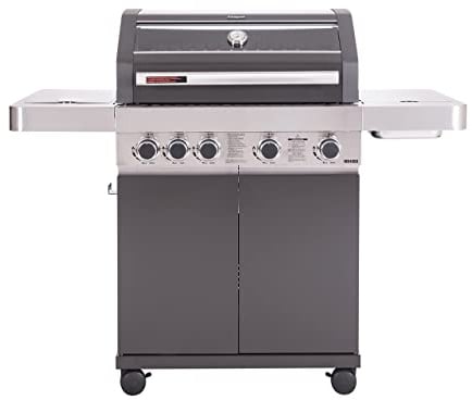 Masport Gasgrill MB 4000 grau, 4 Brenner je 3.5 kW, Seitenbrenner 3.0 kW, inkl. Abdeckhaube