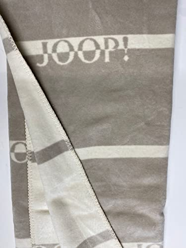 Joop! Wohndecke Logo Stripes Stein, 150x200 cm