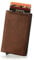 GUGGIARI® Porte Carte - Porte Carte Bancaire avec Poche pour Monnaie et Poche à Rabat avec Fermeture Magnétique - Portefeuilles Pop-up avec Blocage RFID - Porte Cartes Mince - Leather Brown