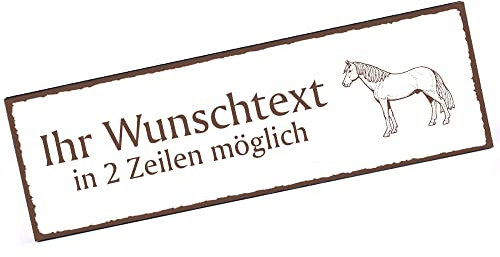 Türschild Hannoveraner Pferd Namensschild personalisiert mit Gravur- 150mm x 50mm - selbstklebend