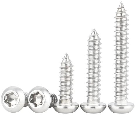 Qrity 25 Pcs Self Tapping Screws, M6x25mm Torx Pan Head Sheet Metal Fasteners, Stainless Steel Round Head Self Drilling Screw for Furniture, Metal