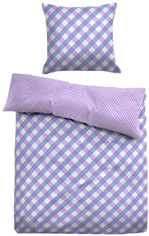 TOM TAILOR 0027699 Bettwäsche Garnitur mit Kopfkissenbezug Seersucker - Reaction 1x 155x220 cm + 1x 80x80 cm, Lavender