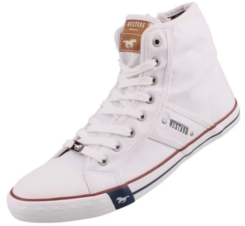 MUSTANG Herren Canvas High Top Sneaker Weiß EU 48