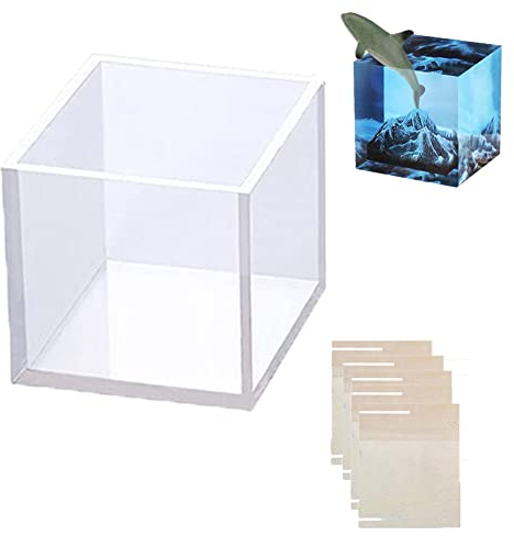 Gießform Silikonform Resin Mold, MoreChioce Quadratische Harz-Formen Epoxidharz Form Würfel Silikonharz Bastelform DIY Harz Casting Formen Resin Form für Desktop Heimdekoration,8cm