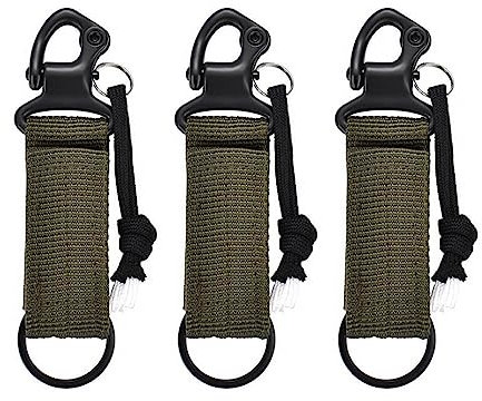 MiOYOOW 3 STÜCKE Tactical Gear Clip,Verlustsicherer Auto Molle Schlüsselkettenhaken Verstellbar Gurtband Schlüsselclip Schnalle für Gürtel Molle Taschen