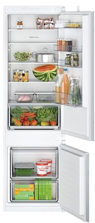 Bosch KIV87NSE0G Fridge Freezer with Sliding Hinge, Freezer at bottom, Automatic Super Freezing Function, Integrated, 177.5 x 54.1cm