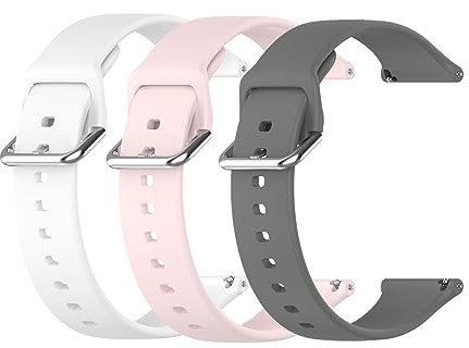 Waekethy Bracelets pour Ticwatch Pro 5, Bracelet Montre 24mm Soft Silicone Sport Bracelet Compatible avec Ticwatch Pro 5 Smartwatch pour Femmes et Hommes