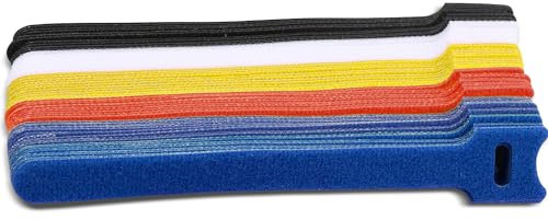 Vanyibro 60 Pieces Cable Ties,Reusable, Adjustable, Hook and Loop Fastening Wire Ties,Easy Wire Management at Home or Office