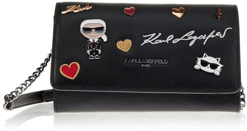 KARL LAGERFELD Damen Lourdes Crossbody Cross-Body, Multi/Schwarz