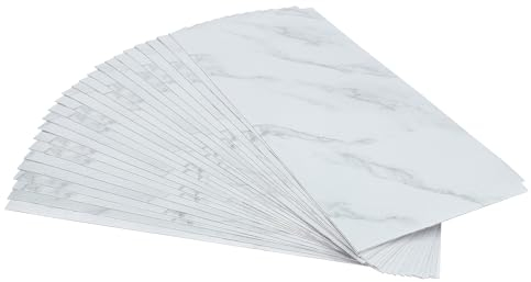 DCSYOG 24 Stück PVC Bodenbelag Selbstklebend, 60 x 30 cm Vinylboden Selbstklebend Bodenfliesen Wasserdicht Fliesen für Wohnzimmer Küchen Büro (Weiß)