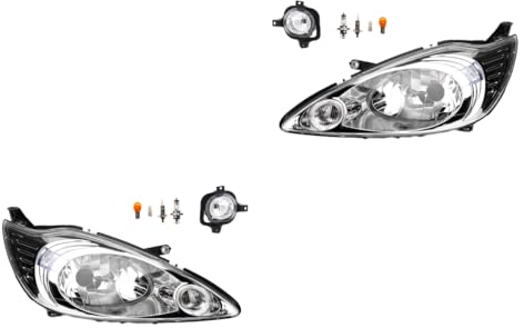 Johns, Scheinwerfer Satz Halogen FrontScheinwerfer Satz passend für Ford Ka 09 02/2009 - H4 Links & Rechts + Nebelscheinwerfer + Leuchtmittel