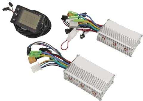 Drfeify Kit di Conversione Bici Elettrica, Controller Motore a Doppia Azionamento 24V 36V 48V 500W 25A con Schermo LCD Trasparente per Bicicletta Elettrica