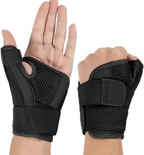 SONGQEE Wrist Thumb Support for Arthritis Pain, Thumb Splint for Right Left Hand, Hand Support Thumb Brace Stabilizer for Sprains, Tendonitis, Trigger Finger Splint, Carpal Tunnel, Universal Size