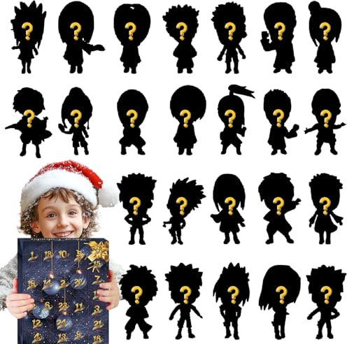 Adventskalender 2024, 24 Tage Weihnachts-Countdown Kalender Geschenkset mit 24 Anime Figuren für Jungen, Mädchen, Kinder und Erwachsene (Anime Adventskalender 3)