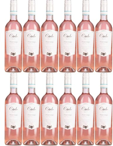 Cielo e Terra Pinot Grigio Roséwein Trocken Rosé Blush Italien inkl. FeinWert E-Book (12 x 0,75l)