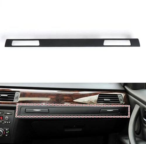 51457138797 Getränkehalter Verkleidung Surround Panel Armaturenbrett Dekoration Abdeckung Kompatibel mit BMW 3er E90 E91 E92 E93 2004-2012 Linkslenker (Schwarz)