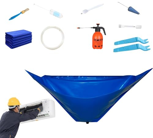 12 Split Ac Cleaning Kit - Split Air Conditioning Cleaning Bag, Wasserdicht Wall Mounted Air Conditioner Service Bag Für Haushalt AC-Geräte, Synthetische Faser PVC Staub Waschen Abdeckung