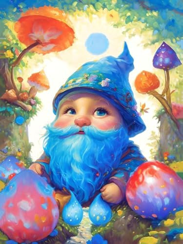 Peinture par Numéros pour Adulte Le petit nain, Activité Manuelle Kit de Peinture à l'huile sur Toile Bricolage pour Enfant avec pinceaux Peinture de Dessin de Pigment Acrylique, 45x60cm L-513