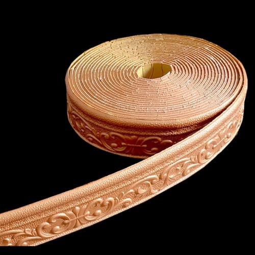 ZYWUOY Tapeten-Bordürenaufkleber, selbstklebende Sockelleisten, Wandaufkleber, Kantenstreifen, wasserdicht, feuchtigkeitsbeständig, für Taille, Decke, Zierleisten (Kupfer)