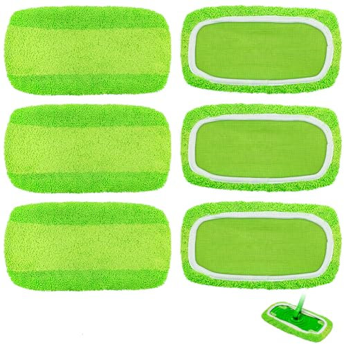 Mopas Paños Compatible con Swiffer Sweeper Cabezas de Fregona de Repuesto, Recambios de Fregona Microfibra Lavables 6 Piezas