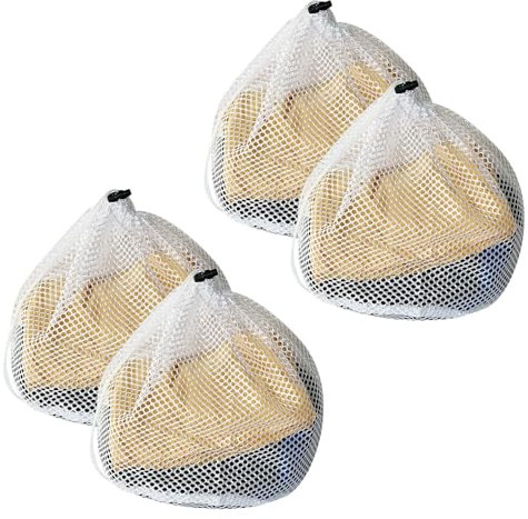 FloralGrace 4 Stück Wäschenetz (30 x 40 cm) Für Waschmaschine Mesh Wäschesack Wäschebeutel Mit Kordelstopper Für Unterwäsche Babykleidung Bluse Socken BH Socken Usw