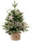 DUOJIN künstliche Weihnachtsbäume, Weihnachtsdekoration, Mini künstliche Weihnachtsbäume Drehbar mit Beleuchtung, Schneeflocken, Sterne und Kegel, 50cm