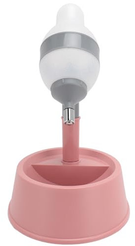 Automatic Pet Water Dispenser 2 in 1 Height Adjustable Standing for Dogs (Pinkish)