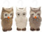 Paluplus Set 3 Evaporatori d'acqua per termosifoni in Ceramica, misura 9x4,5x17 cm, Umidificatore e gancio a S, Colore Bianco, Grigio e Beige -6386F (Gufo)