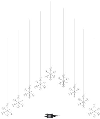 Samuel ALEXANDER 1.2m x 1.2m FlexiBrights Christmas Snowflake Curtain Lights with 267 White LEDs