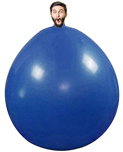 72-Zoll-Menschenballon, Dicker, Runder Latex-Kletterballon für Hochzeits-, Geburtstags- und Partydekorationen (Blau)