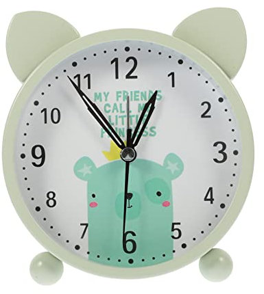 IMIKEYA Leise Wecker Schnurlose Schreibtischuhr Nicht Tickende Tischuhr Aus Metall Nachtlicht