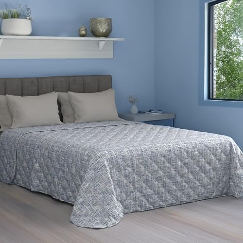 Dorian Home - Trapuntino Leggero Matrimoniale 260x270 100% Puro Cotone Morbido Certificato Traspirante, Copriletto Estivo e Autunnale Trapuntato Ideale 4 Stagioni, Trapunta Primaverile Mezza Stagione