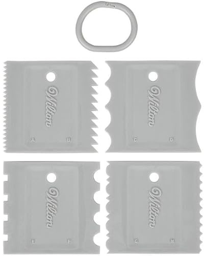 Wilton Icing Comb Set of 4: Plastic Cake Scrapers and Edge Decorators for Baking - 13 x 13 cm