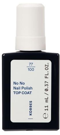 KORRES No No Nail Polish Top Coat - veganer 10-Free Überlack, für ein langanhaltendes Farbergebnis, splitterfest, 11 ml – natürlich gepflegte Nägel ohne Schadstoffe